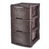 Mueble Organizador Rattan X3 Wengue