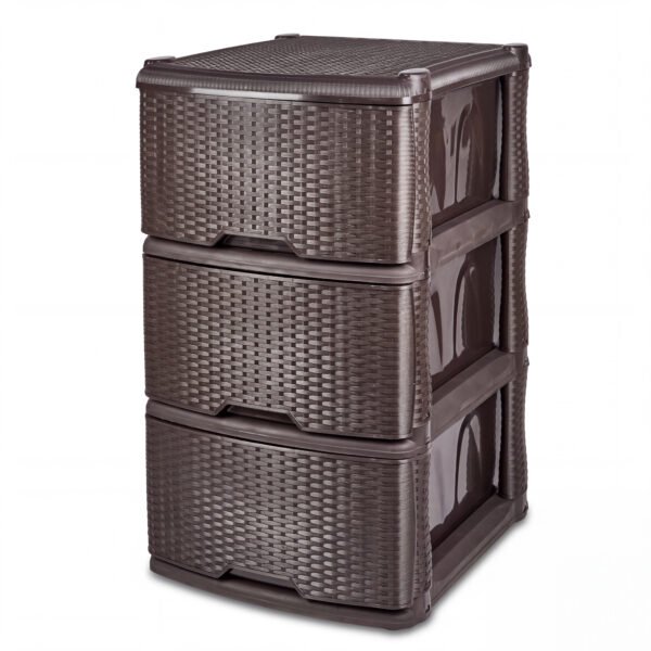 Mueble Organizador Rattan X3 Wengue