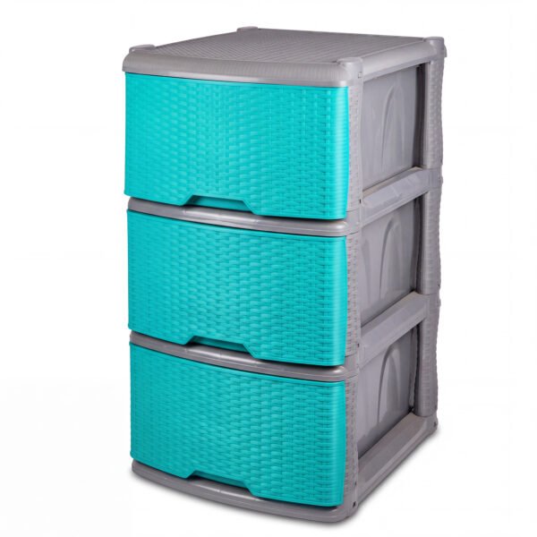 13041---MUEBLE-ORGANIZADOR-RATTAN-X-3-GRIS---VERDE-AGUAMARINA-V2 Mueble Organizador Rattan X3