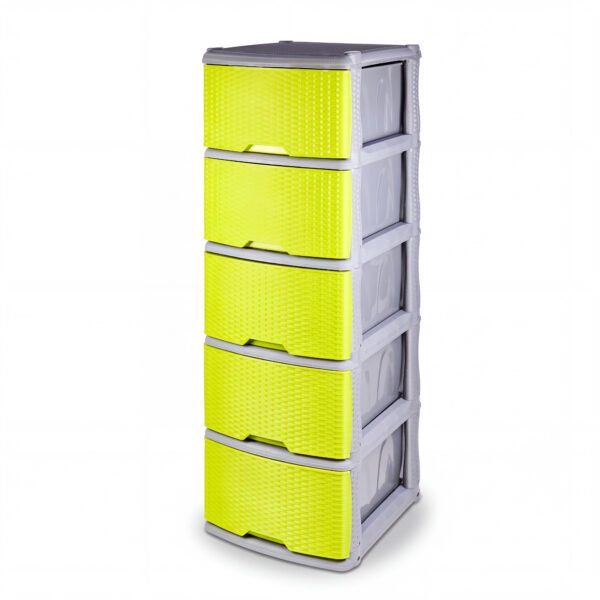 13048---MUEBLE-ORGANIZADOR-RATTAN-X-5-GRIS---VERDE-MZ-V2 Mueble Organizador Rattan X5