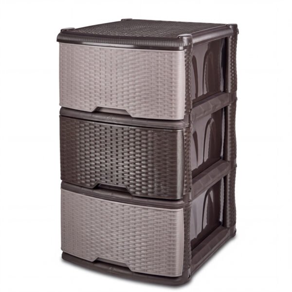 Mueble Organizador Rattan X3 Wengue