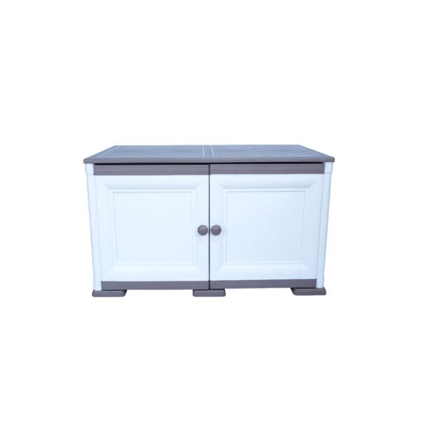 15267---MUEBLE-ELEGANCE-GOYA-LISO-BLANCO-PERLA-CON-AVELLANA-V1 Mueble Elegance Goya Blanco Perla-Avellana