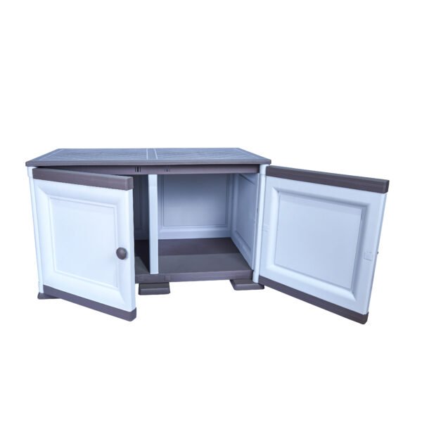 15267---MUEBLE-ELEGANCE-GOYA-LISO-BLANCO-PERLA-CON-AVELLANA-V2 Mueble Elegance Goya Blanco Perla-Avellana